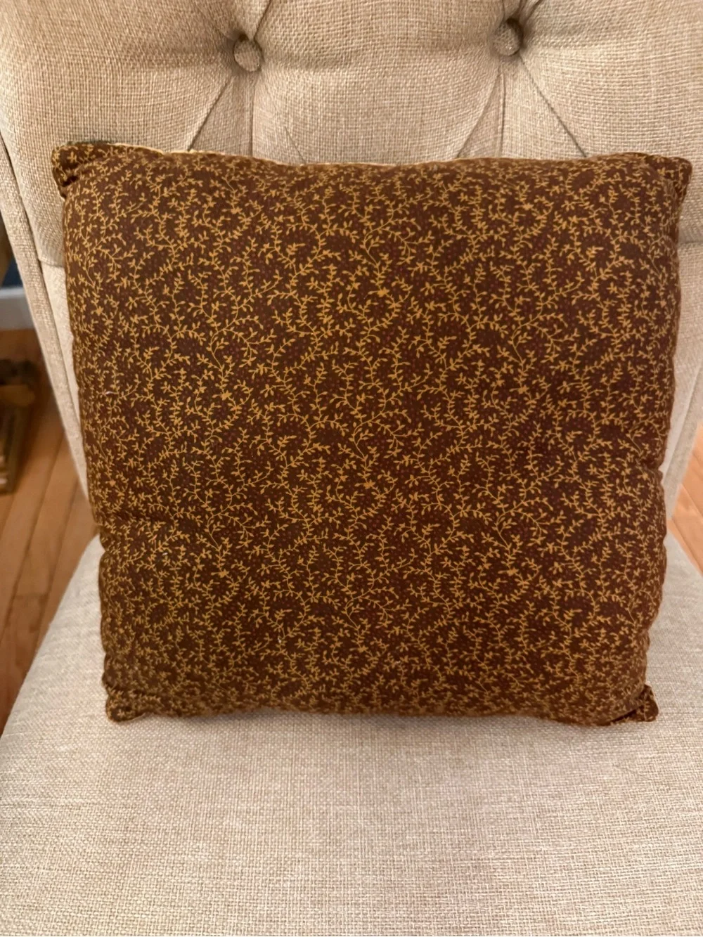 Handmade Floral Applique Decorative Pillow - Yellow & Green